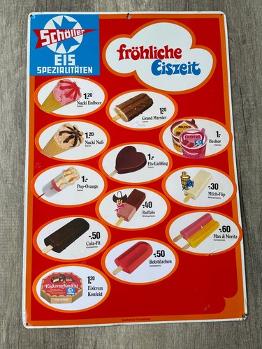 Altes blechschild eiskarte - blechschild,